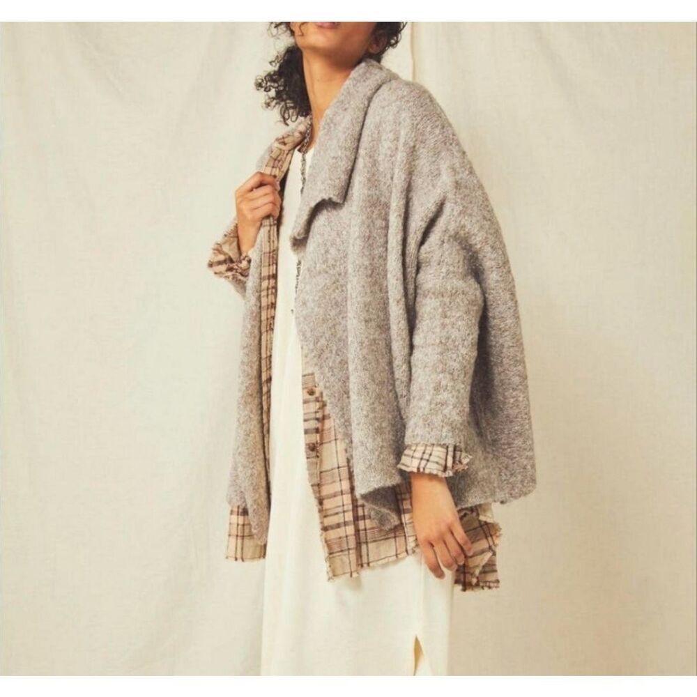 FREE PEOPLE FP ONE CARDIGAN CARDI SWEATER LAUREL Taupe Gray XS/S